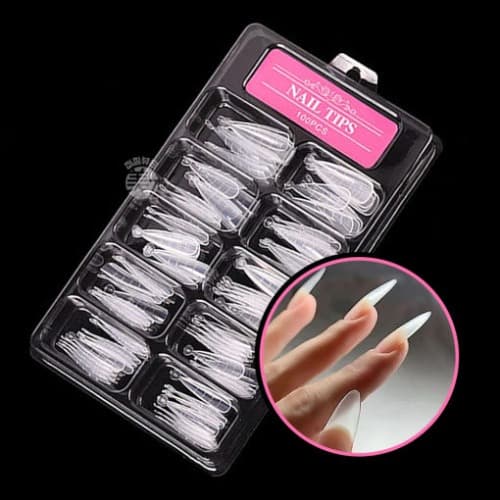 폴리젤팁 스틸레토 팁 100p 연장용 네일팁