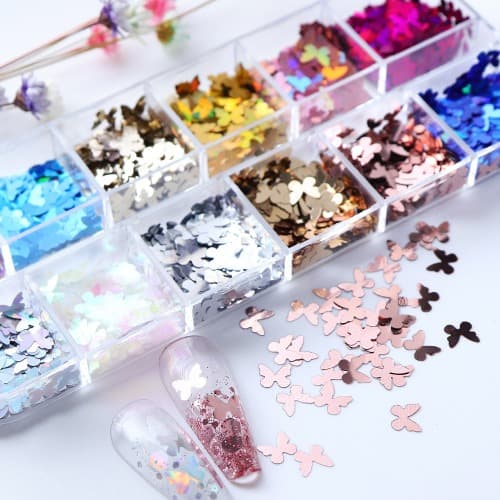 나비 네일 글리터 12종세트 홀로그램 믹스