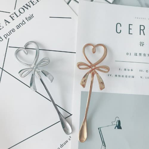 메탈 하트 요술봉 글리터 네일 스푼 2종