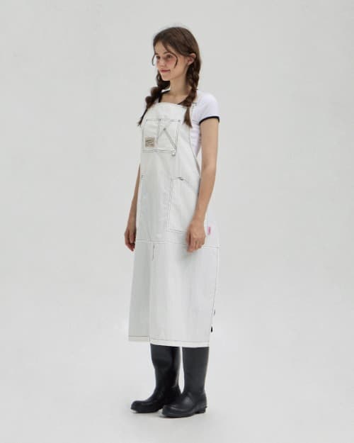 (UNISEX)포켓 스티치 POCKET STITCH APRON [WHITE]