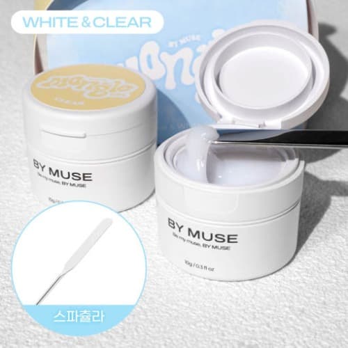 디젤 바이뮤즈 몽글 젤 화이트 + 클리어 + 스파츌라 세트