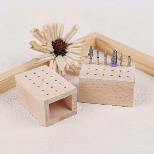 원목 네일 드릴 비트 홀더 18구 깔끔 보관 디스플레이